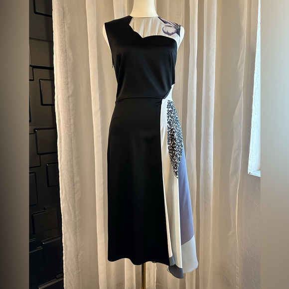 3.1 Phillip Lim 2014 FW runway dress 0 black/white/purple/floral - Picture 2 of 15